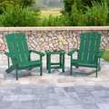 Flash Furniture Green Adirondack Side Table and 2 Chair Set JJ-C14501-2-T14001-GRN-GG